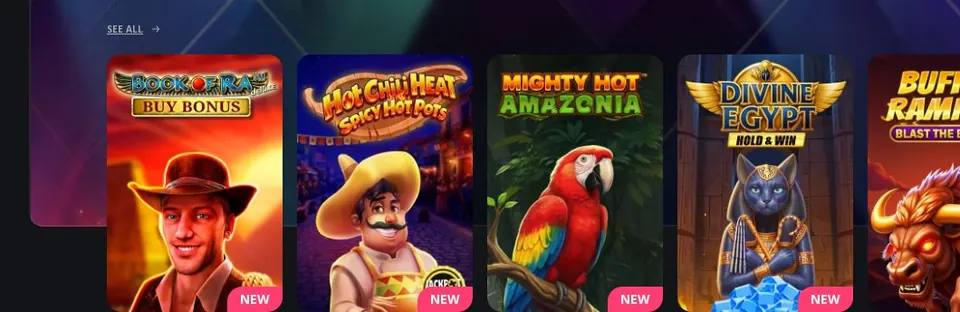 Excitewin Casino: Spielelobby (Screenshot von excitewin.com)