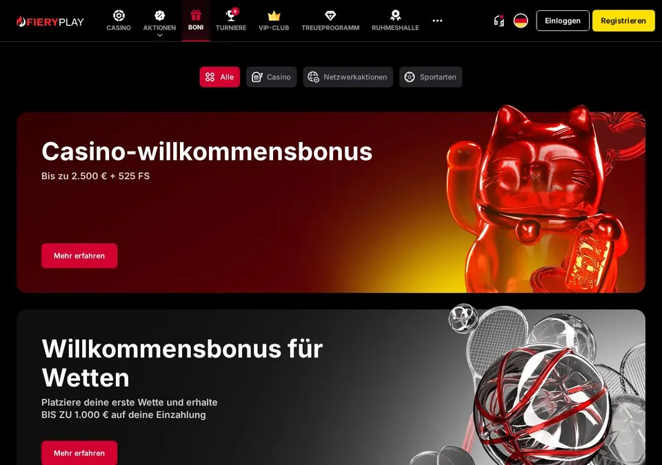 FieryPlay: Bonusseite (Screenshot von fieryplay.com)