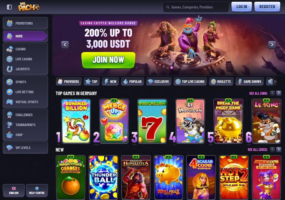 MrPacho: Startseite (Screenshot von mrpacho.com)