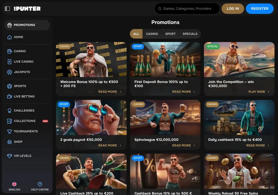 Mrpunter: Bonusseite (Screenshot von mrpunter.com)