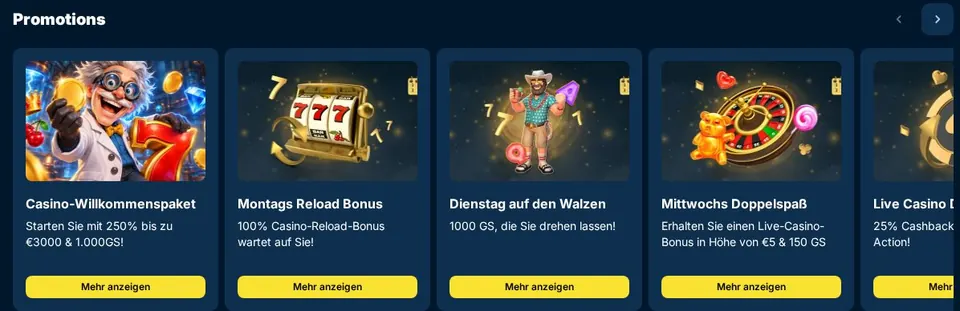 Nucleonbet: Spielelobby (Screenshot von nucleonbet.com)