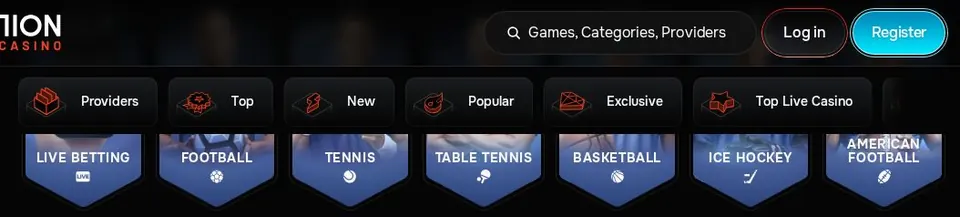 Revolution Casino: Spielelobby (Screenshot von revolutioncasino.com)