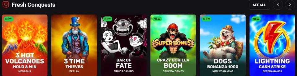Rollero Casino: Spielelobby (Screenshot von rollero.com)