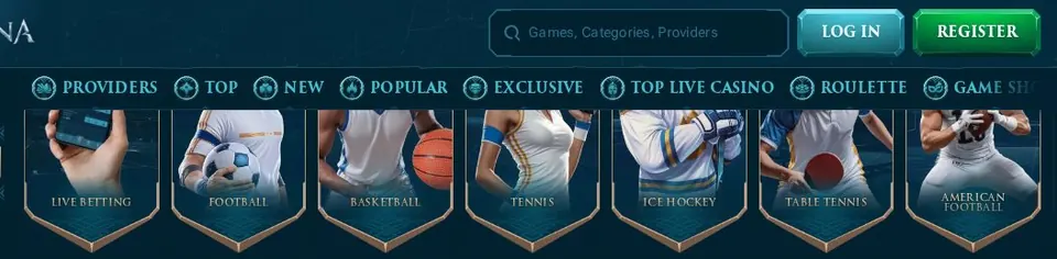 Slotuna: Spielelobby (Screenshot von slotuna.com)