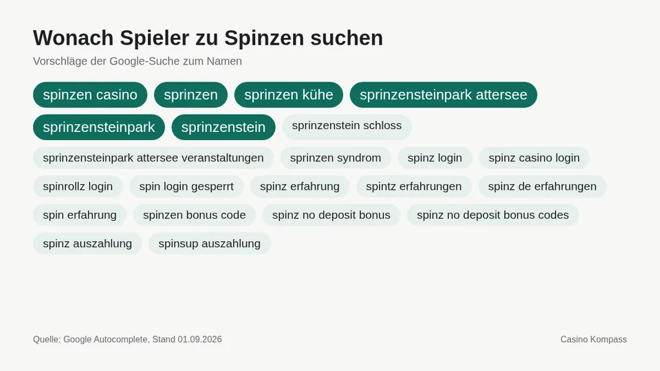 Google-Suchvorschläge zu Spinzen