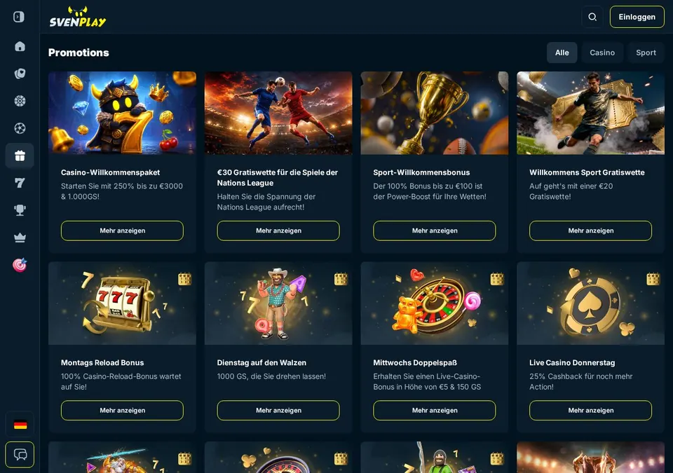 Svenplay: Bonusseite (Screenshot von sven-play.com)